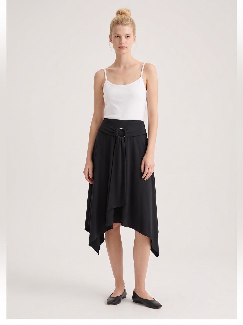 Joe Benbasset Black Asymmetrical vintage Y2K Skirt. Rave. Nightclub. Evening. L